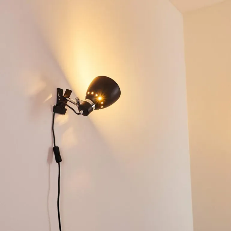 Lampe à pince Stranderott Chrome, Noir, 1 lumière