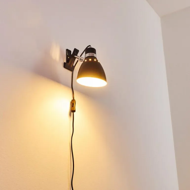 Lampe à pince Stranderott Chrome, Noir, 1 lumière