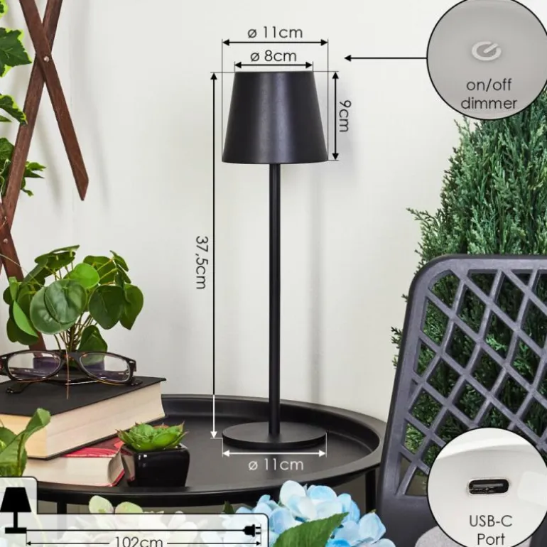Lampe à poser Allen LED Noir, 1 lumière