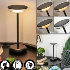 Lampe à poser Baigorrita LED Noir, 1 lumière
