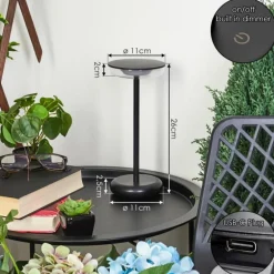 Lampe à poser Baigorrita LED Noir, 1 lumière