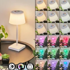 Lampe à poser Burzaco LED Blanc, 1 lumière, Changeur de couleurs