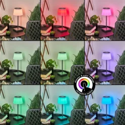 Lampe à poser Burzaco LED Anthracite, 1 lumière, Changeur de couleurs
