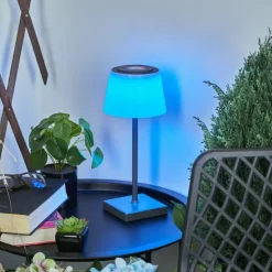 Lampe à poser Burzaco LED Anthracite, 1 lumière, Changeur de couleurs