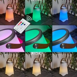 Lampe à poser Chilar LED Brun, Blanc, 1 lumière, Télécommandes, Changeur de couleurs