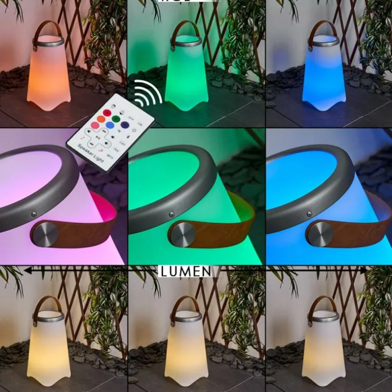 Lampe à poser Chilar LED Brun, Blanc, 1 lumière, Télécommandes, Changeur de couleurs