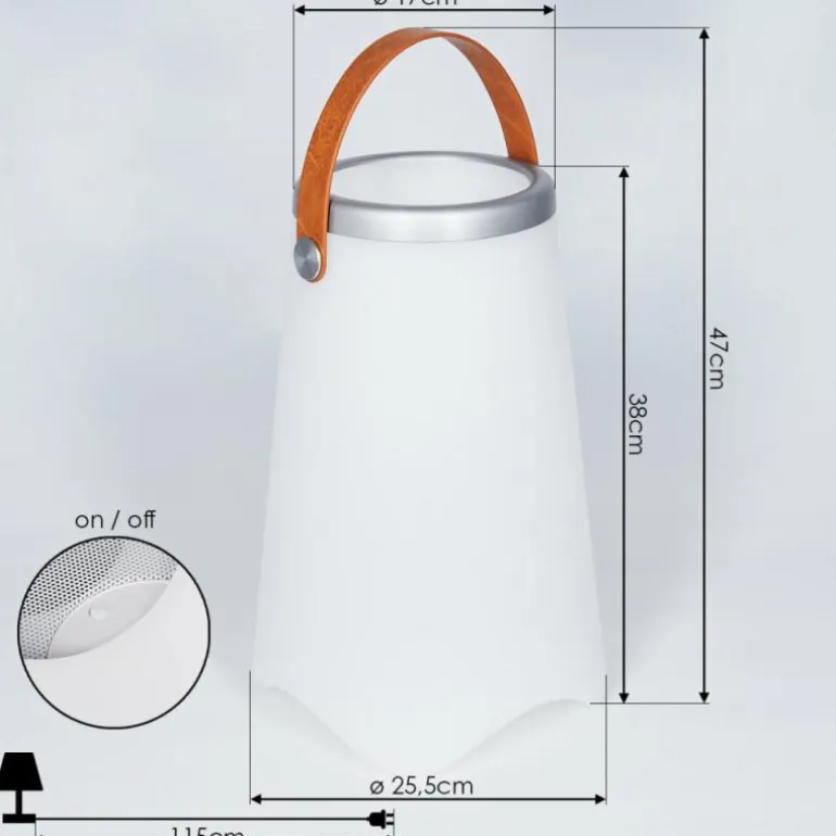 Lampe à poser Chilar LED Brun, Blanc, 1 lumière, Télécommandes, Changeur de couleurs