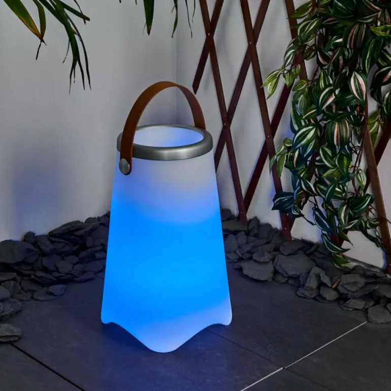 Lampe à poser Chilar LED Brun, Blanc, 1 lumière, Télécommandes, Changeur de couleurs