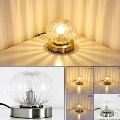 Lampe à poser Edane LED Nickel mat, 1 lumière