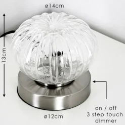 Lampe à poser Edane LED Nickel mat, 1 lumière