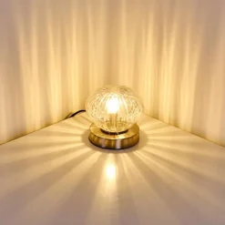 Lampe à poser Edane LED Nickel mat, 1 lumière