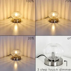 Lampe à poser Edane LED Nickel mat, 1 lumière