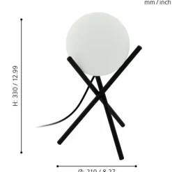 Lampe à poser Eglo CASTELLATO Noir, 1 lumière