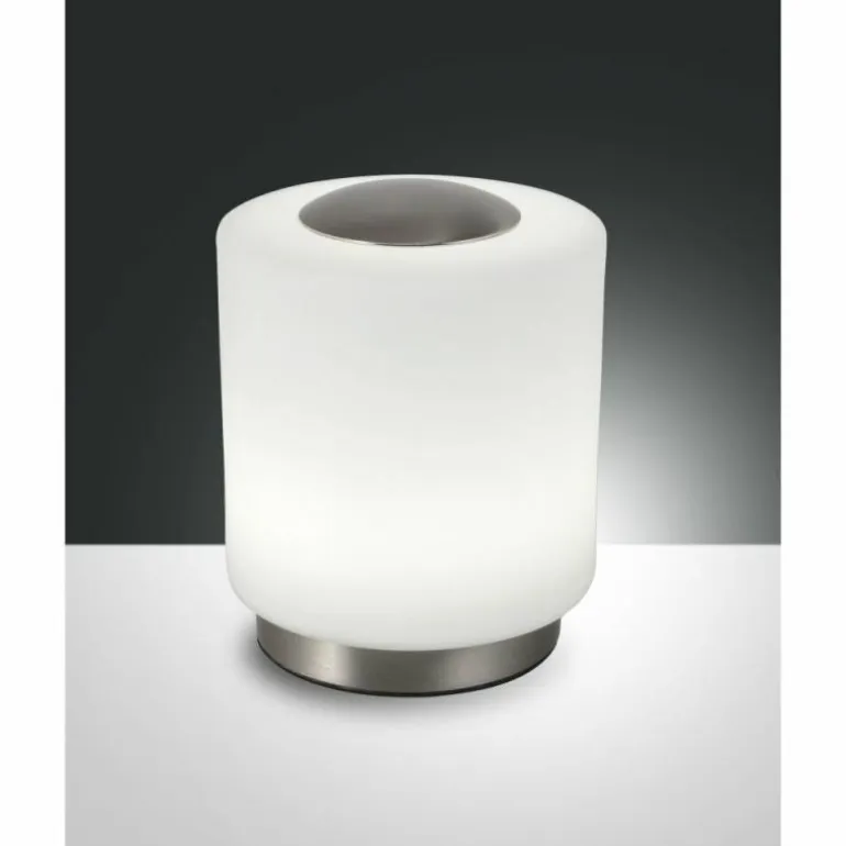Lampe à poser Fabas Luce Simi LED Nickel mat, 1 lumière