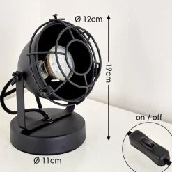 Lampe à poser Glostrup Noir, 1 lumière