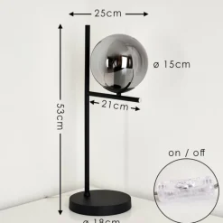 Lampe à poser Hogatza Noir, 1 lumière