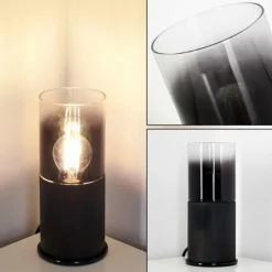 Lampe à poser Kuparuk Fumée, Noir, 1 lumière