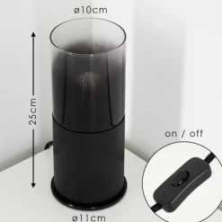 Lampe à poser Kuparuk Fumée, Noir, 1 lumière