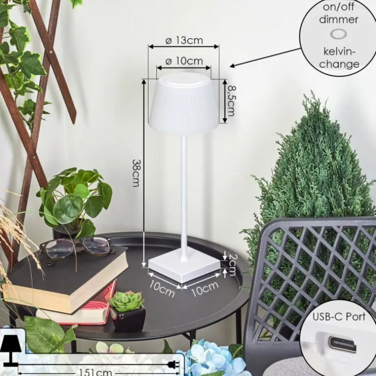 Lampe à poser Longchamps LED Blanc, 1 lumière