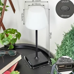 Lampe à poser Mayordomo LED Noir, 1 lumière