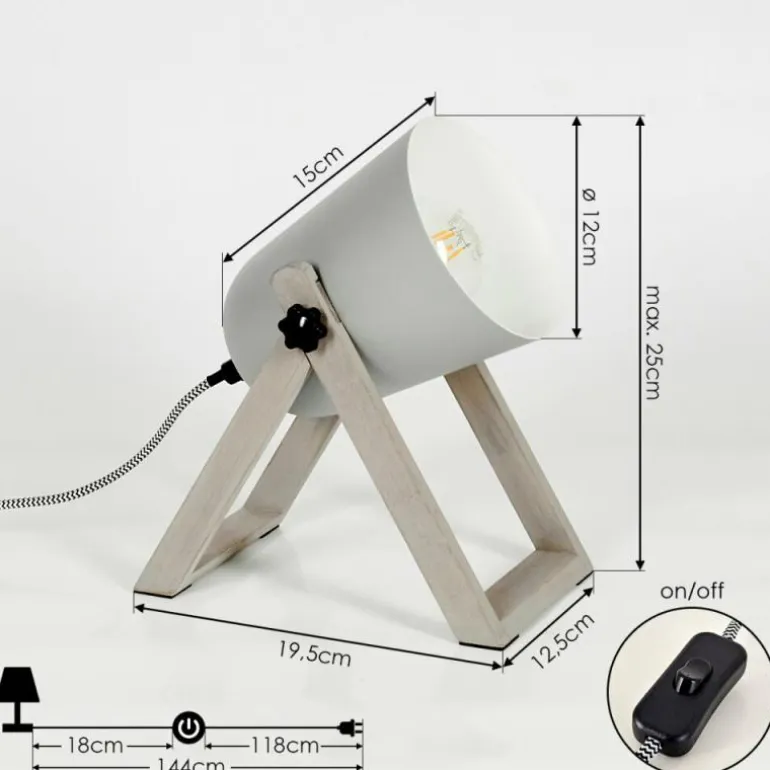 Lampe à poser Novilly Bois clair, 1 lumière