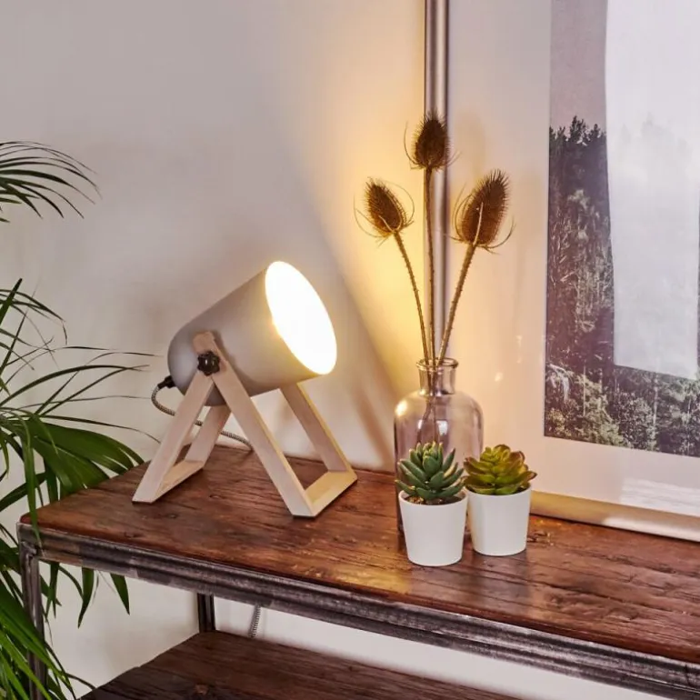 Lampe à poser Novilly Bois clair, 1 lumière