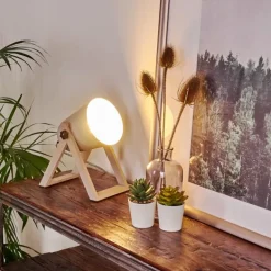 Lampe à poser Novilly Bois clair, 1 lumière