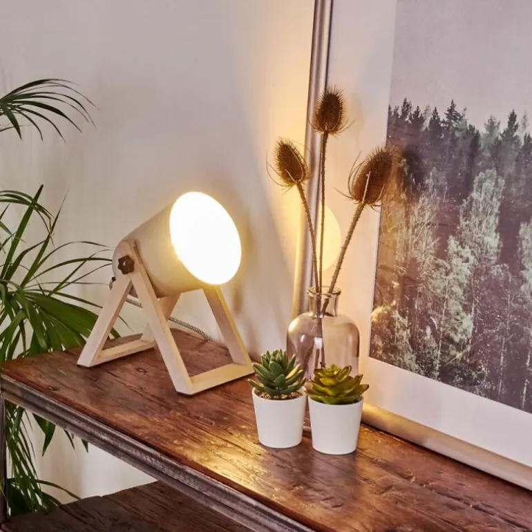 Lampe à poser Novilly Bois clair, 1 lumière
