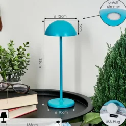 Lampe à poser Pelaro LED Bleu, 1 lumière