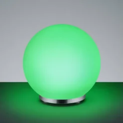 Lampe à poser Reality George LED Chrome, 1 lumière, Télécommandes, Changeur de couleurs