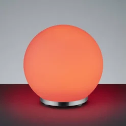 Lampe à poser Reality George LED Chrome, 1 lumière, Télécommandes, Changeur de couleurs