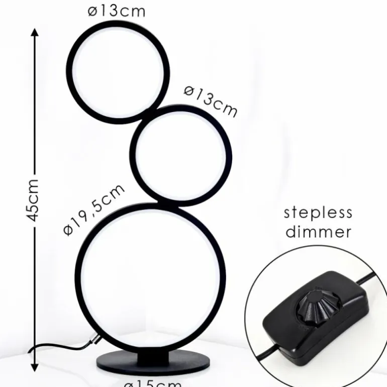 Lampe à poser Rodekro LED Noir, 1 lumière