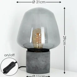Lampe à poser Seiryu Gris, Noir, Pierre, 1 lumière