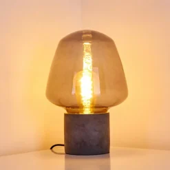 Lampe à poser Seiryu Gris, Noir, Pierre, 1 lumière