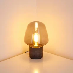 Lampe à poser Seiryu Gris, Noir, Pierre, 1 lumière