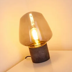Lampe à poser Seiryu Gris, Noir, Pierre, 1 lumière