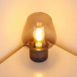 Lampe à poser Seiryu Gris, Noir, Pierre, 1 lumière