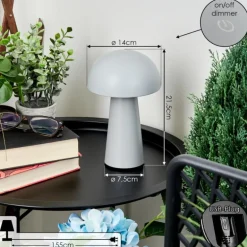 Lampe à poser Telve LED Gris, 1 lumière