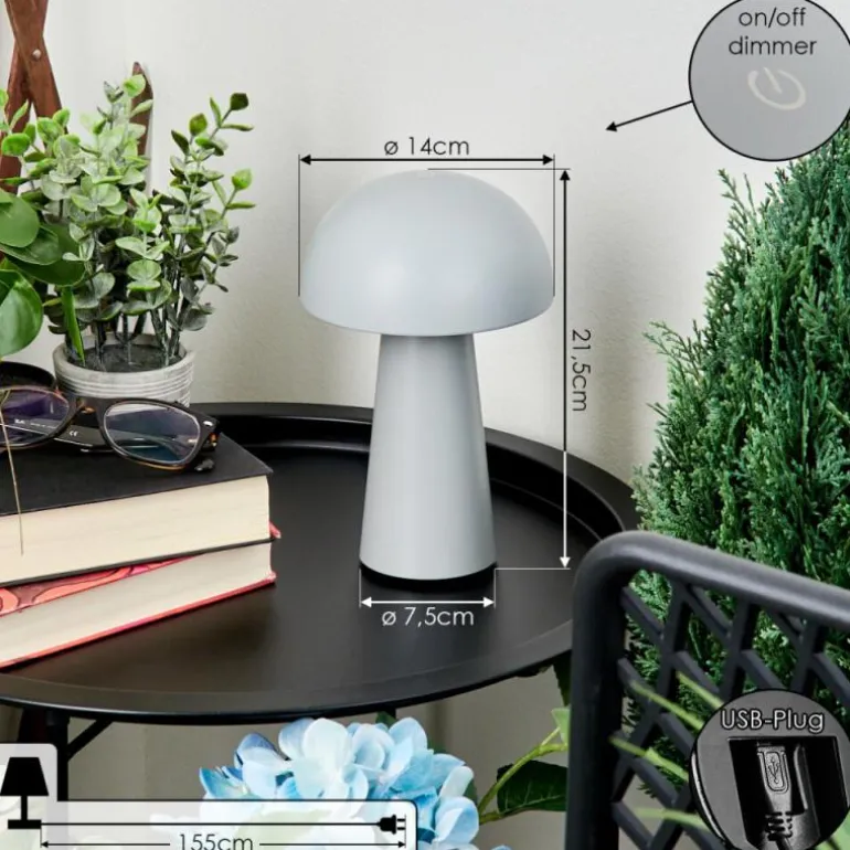 Lampe à poser Telve LED Gris, 1 lumière