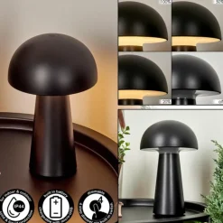 Lampe à poser Telve LED Noir, 1 lumière