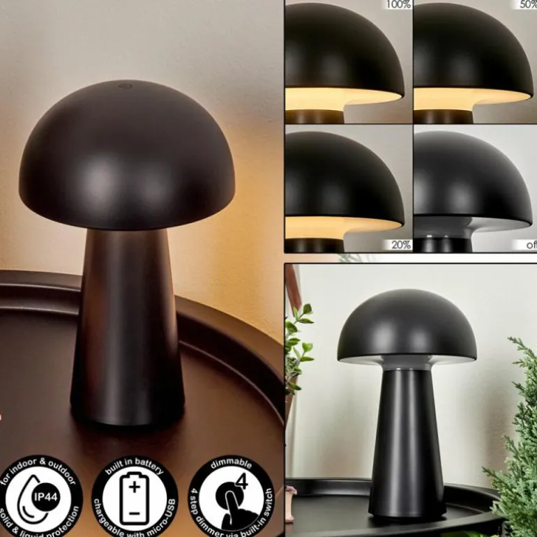 Lampe à poser Telve LED Noir, 1 lumière