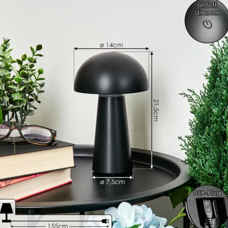 Lampe à poser Telve LED Noir, 1 lumière