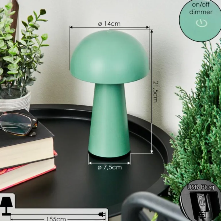Lampe à poser Telve LED Vert, 1 lumière