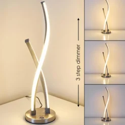 Lampe à poser Tervo LED Nickel mat, 2 lumières