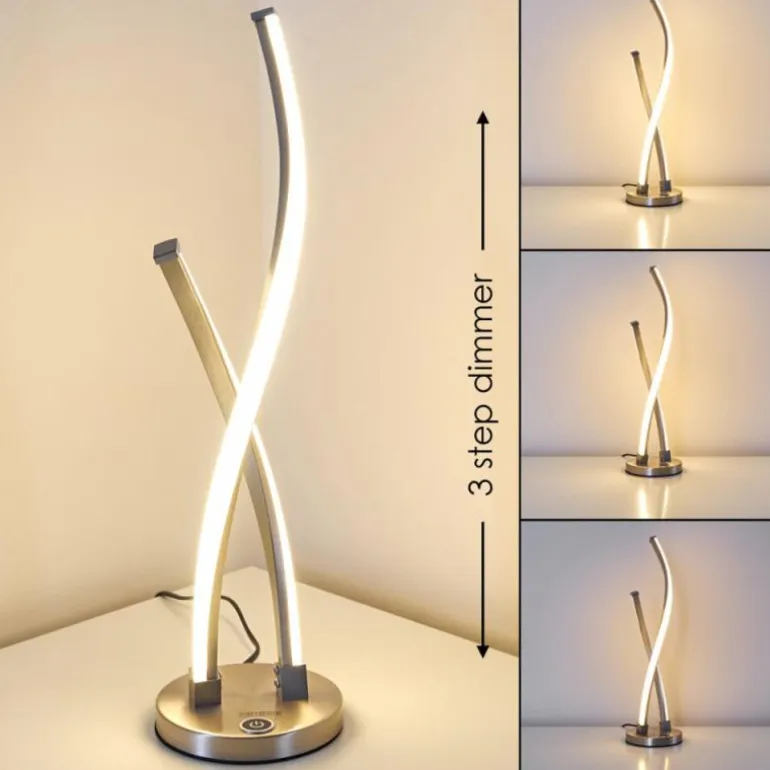 Lampe à poser Tervo LED Nickel mat, 2 lumières