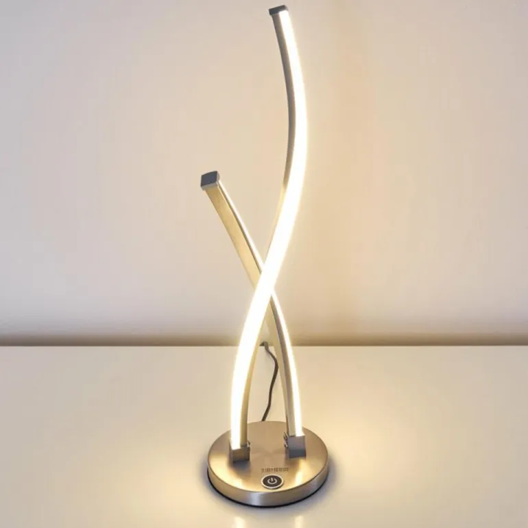 Lampe à poser Tervo LED Nickel mat, 2 lumières