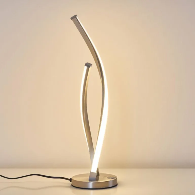 Lampe à poser Tervo LED Nickel mat, 2 lumières