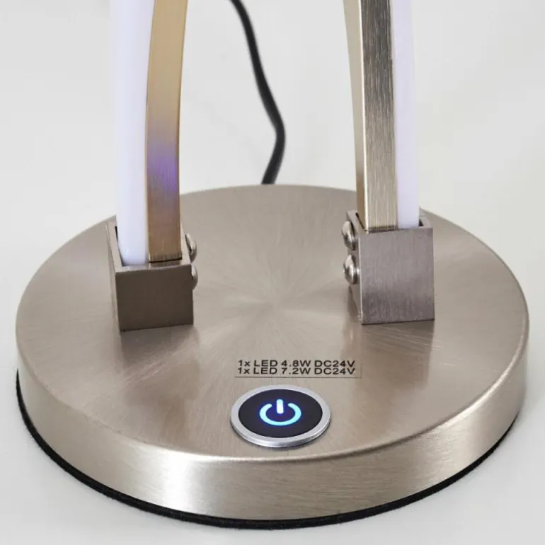 Lampe à poser Tervo LED Nickel mat, 2 lumières