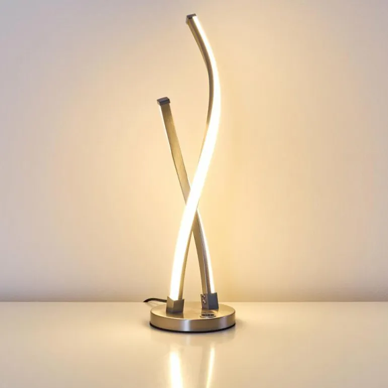 Lampe à poser Tervo LED Nickel mat, 2 lumières