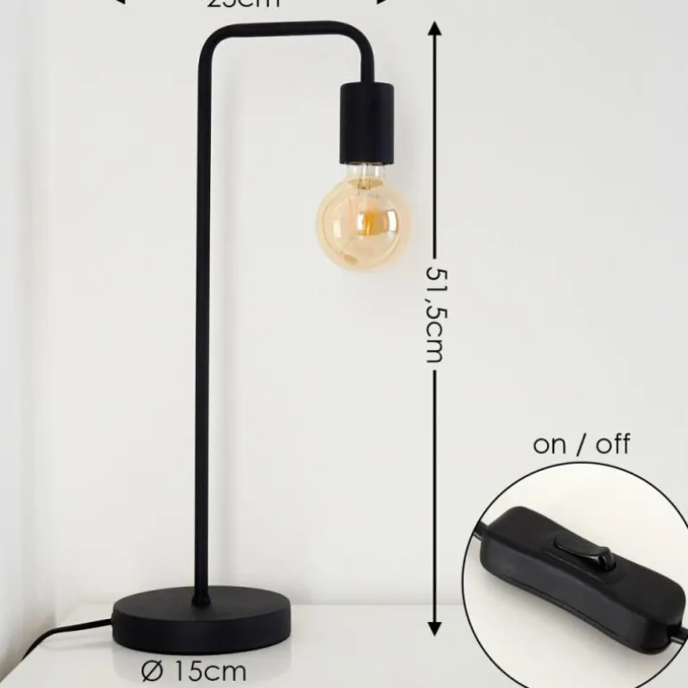 Lampe à poser Valocolla Noir, 1 lumière
